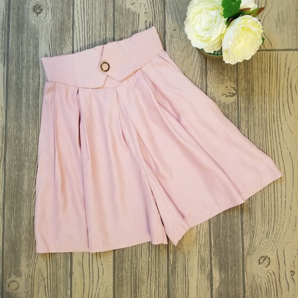 Vintage Pink Culottes Shorts Sz Small - Picture 1 of 8